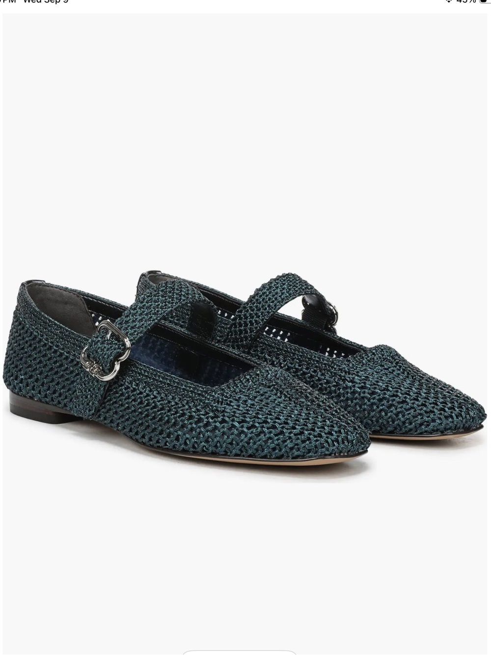 Sam Edelman Michaela Knit Mary Jane Flat, Blue/Green, Size 7.5, NWOT